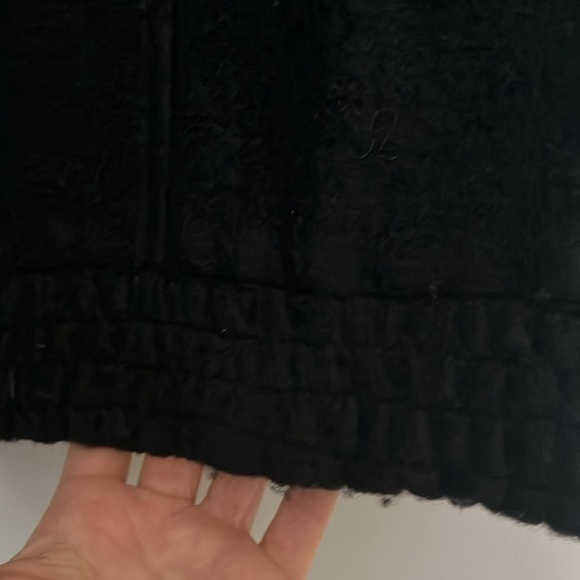 LAMARQUE black bouclé wool and leather coat, size XS - Picture 8 of 10